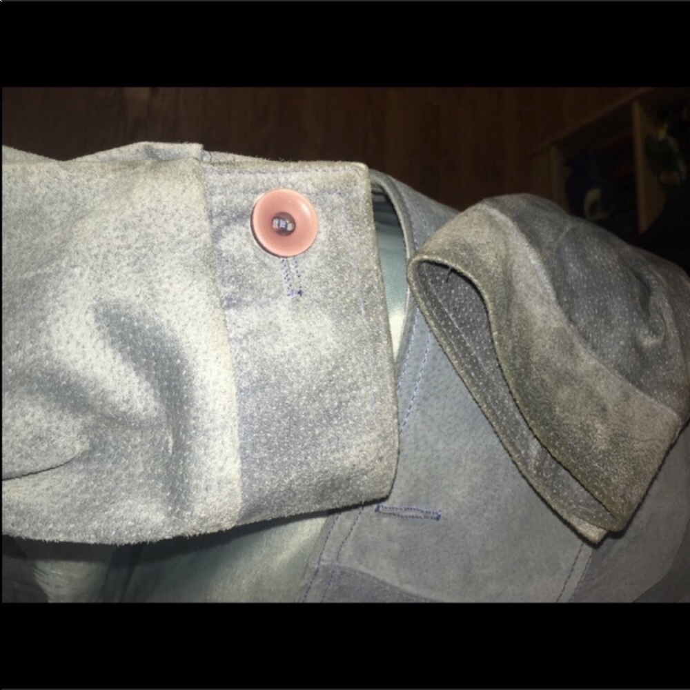 Blue suede jacket - Picture 4 of 5